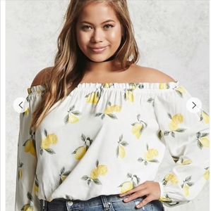 Forever 21+ Lemon off shoulder Top